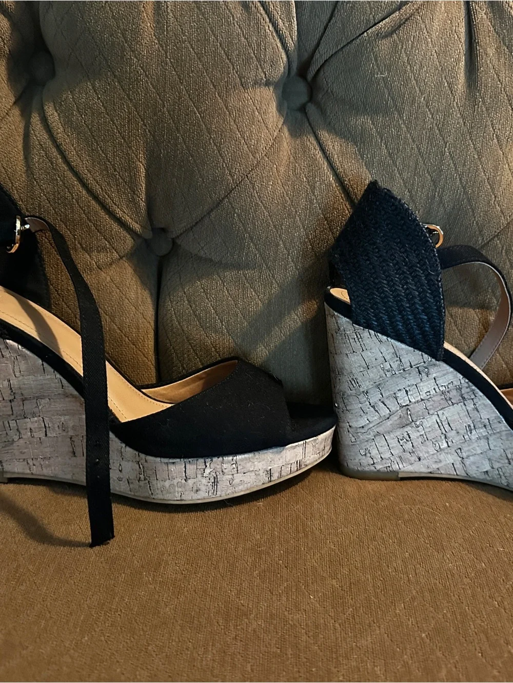 H&M Black  Platform Sandals with Ankle Strap